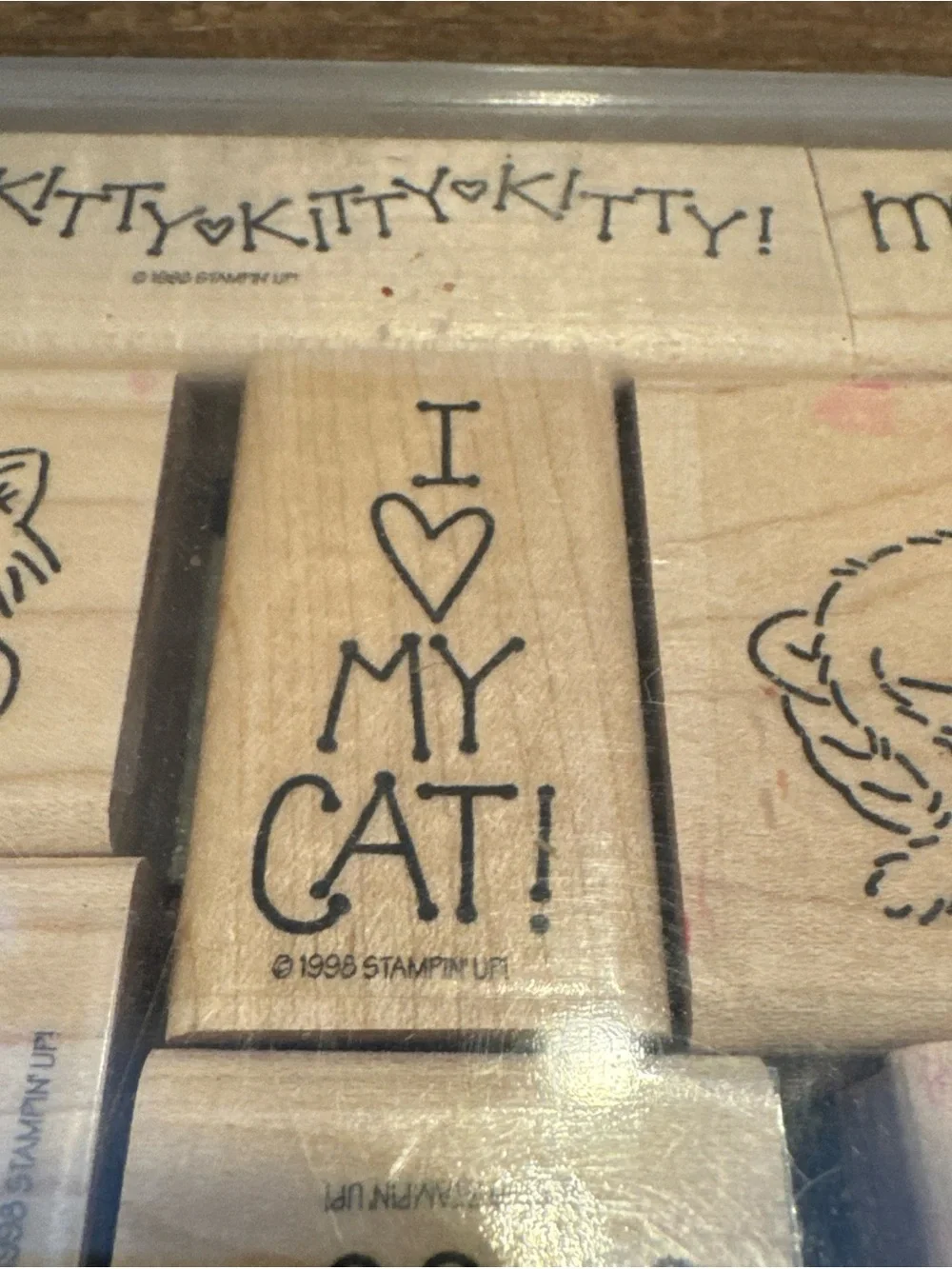 STAMPIN UP Meow Meow 9 Rubber Stamps Cats Sleeping Love - NEW
